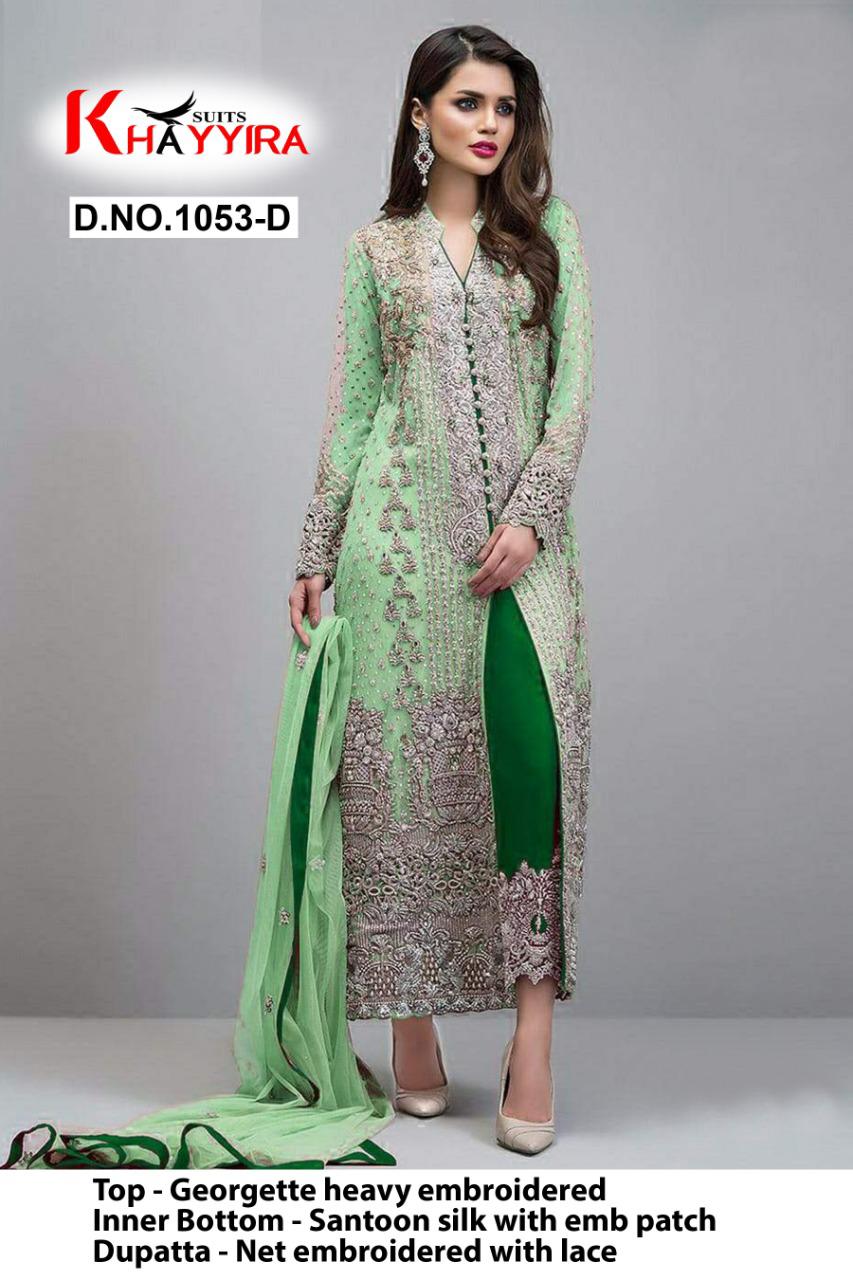 PAKISTANI SUITS D NO 1053D BY KHAYYIRA